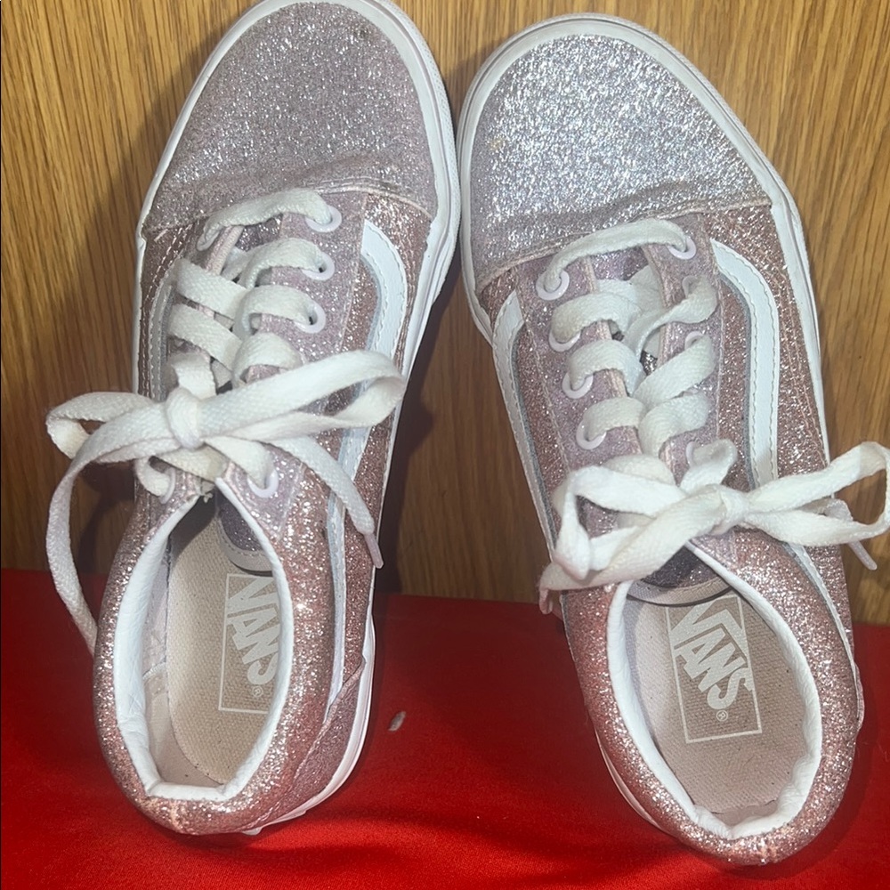 Vans Kids Sneakers in Glittery Pink and Silver - Picture 3 of 7